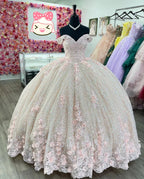 Robe de bal rose étincelante à épaules dénudées, robe de princesse rose, robe rose pour les 16 ans Y2342