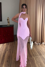 Strapless Sweetheart Sleeveless Long Mermaid Prom Dress With Beading