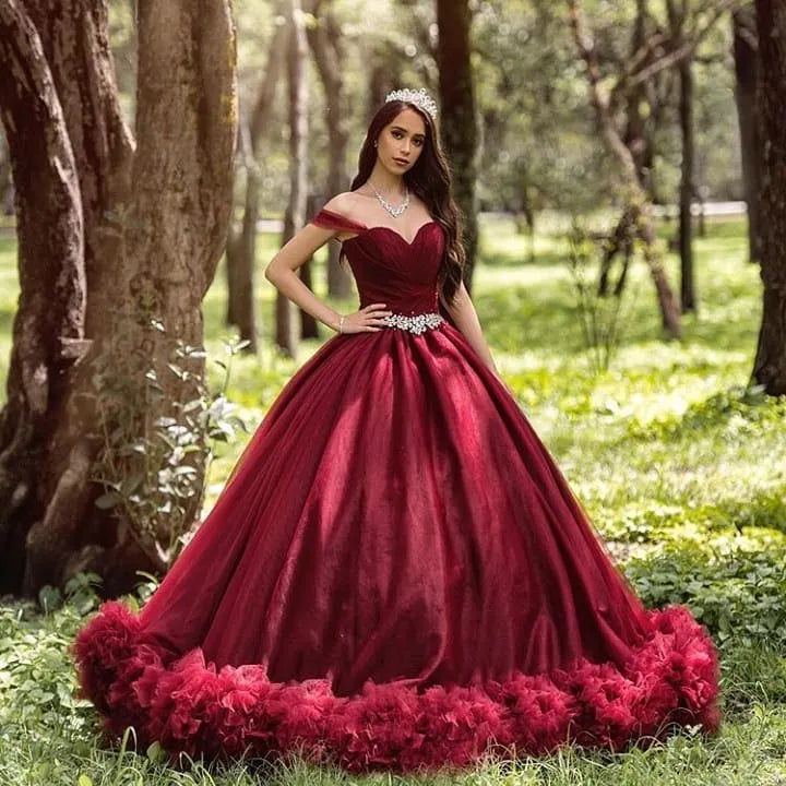 Princess Off The Shoulder Long Tulle Wedding Dress
