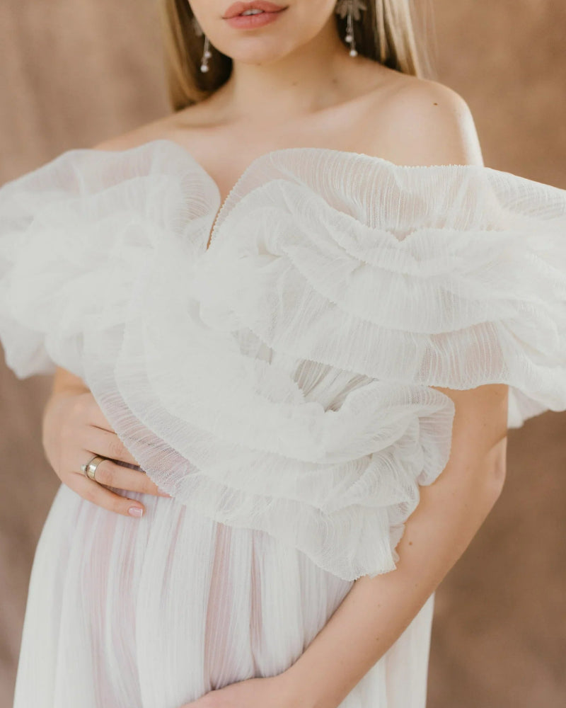 Sheer Maternity Robe For Photo Shoot Tulle Pregnancy photoshoot