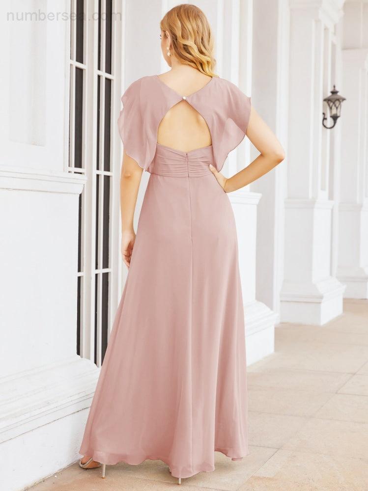 Bridesmaid Dresses Cape Formal Prom Dress Open Back Gowns for Mother of The Bride 28058