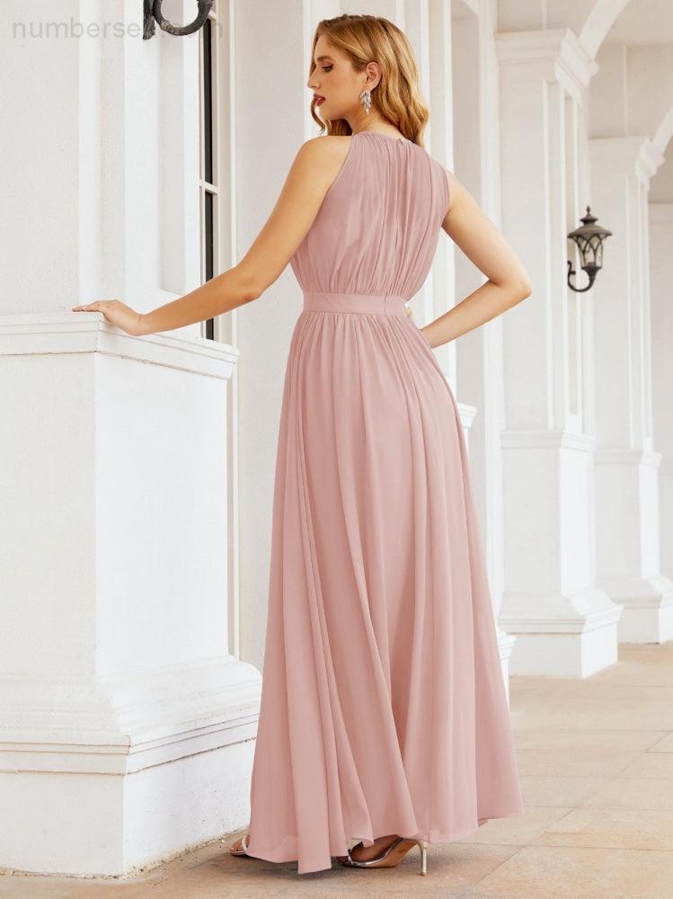 Vestido de Dama de Honra Numbersea com Alças, Cintura Império, Vestido Formal de Noite para Mãe da Noiva 28030