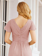 Vestidos de Baile Formais Numbersea para Mãe da Noiva com Mangas de Renda Vestido de Dama de Honra 28047