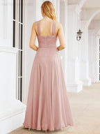 Crisscross Halter Bridesmaid Dresses for Party Wedding Evening Prom Maxi Ball Gowns 28053