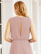Sleeveless Long Bridesmaid Dress A line Formal Evening Prom Gown 28025