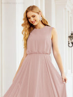 Sleeveless Long Bridesmaid Dress A line Formal Evening Prom Gown 28025