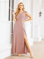 Bridesmaid Dresses Cape Formal Prom Dress Open Back Gowns for Mother of The Bride 28058