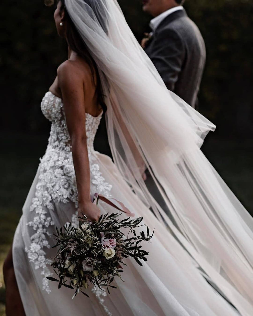 Modern A Line Sweetheart 3D Floral Long Wedding Dress With Lace Tulle