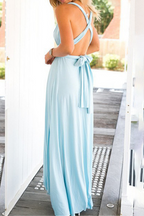Vestidos elegantes de vestido de noite com alça sólida sem costas (20 cores)