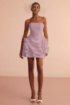 Glamorous Strapless Sleeveless Short Prom Dress With Pleated Skirt In 70 Colors