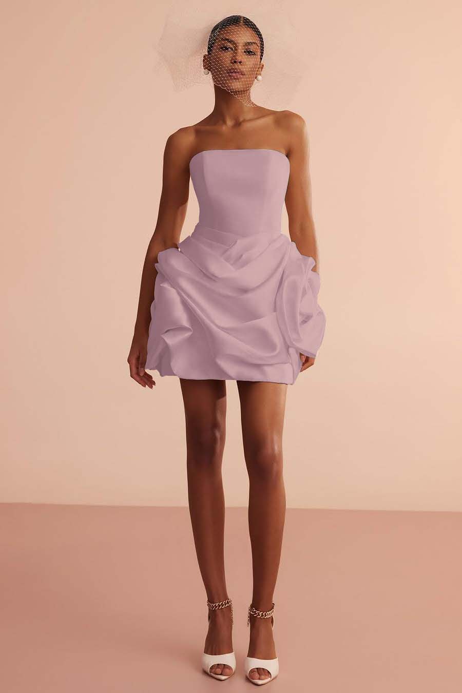 Glamorous Strapless Sleeveless Short Prom Dress With Pleated Skirt In 70 Colors
