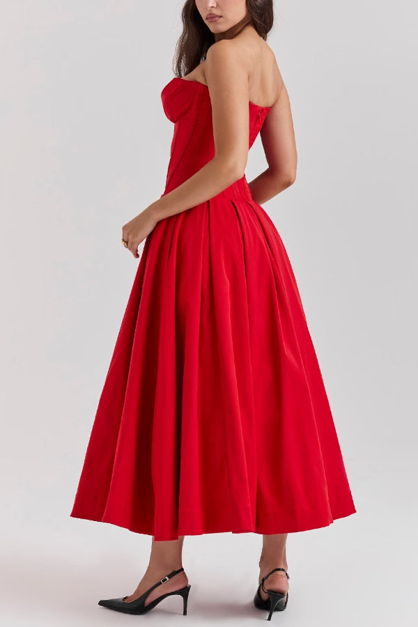 Abito midi senza spalline Milady