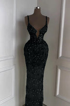 Custom Designed Spaghetti Strap Mermaid Prom Dress With Beading