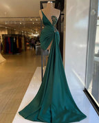 Robes vertes pour femmes fête sirène perles robes de soirée sexy courtes Y129