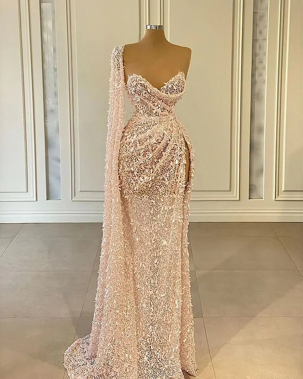 Prinzessinnen-Kleid mit Meerjungfrauen-Schnitt und hohem Schlitz Elegantes Abendkleid Y551