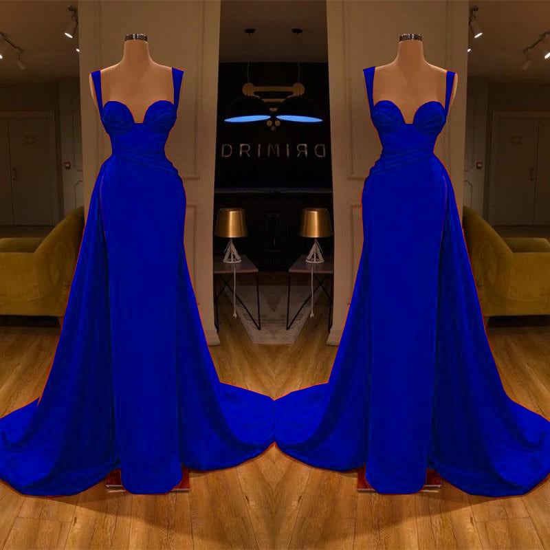 Robes de bal longues en satin, coupe sirène, décolleté cœur, fente haute, magnifiques