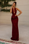 Custom Mermaid Prom Dress Halter Sleeveless Long Gown With Lace Appliques