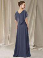 V Neck A Line Princess Gown For Mother Of The Bride