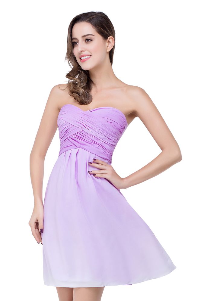 A-line Strapless Chiffon Bridesmaid Dress with Draped