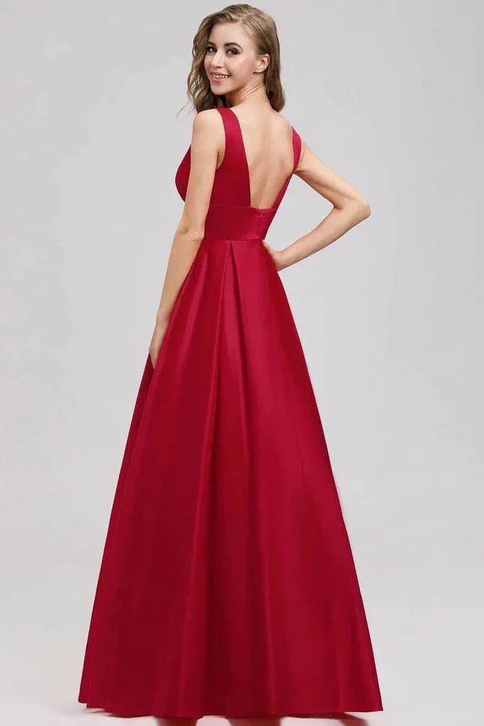 Vestido formal de fiesta nocturna con escote en V profundo SYP7