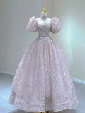 Vestido de Quinceanera com Aplicações e Mangas Bufantes, Vestido de Doce 16, Vestido de Baile Y2205