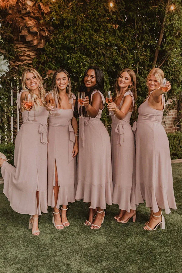 Amazing Spaghetti Straps Neckline A-line Bridesmaid Dresses BD100