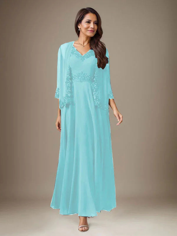 Abito a linea A in chiffon con paillettes color prugna