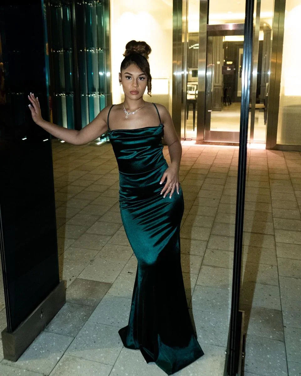 Vestido de noite elegante verde tubo/coluna Vestido de noite verde Y4352