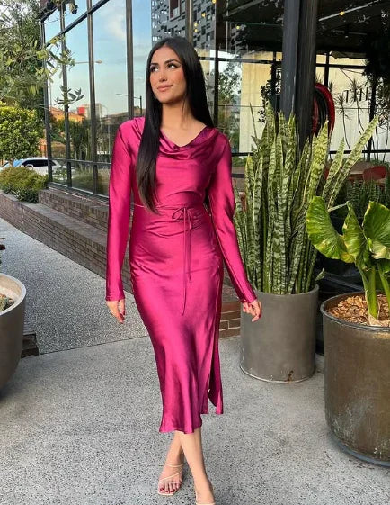 Vestido Comprido Modesto para Convidada de Casamento Vestido de Noite da Moda Y4519