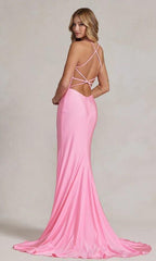 Vestido de Baile Cor-de-Rosa com Corpete de Renda SYP56