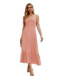 Numbersea Vestido de Dama de Honra em Chiffon com Alças Finas, Comprimento ao Tornozelo, Formal, Corte em A, para Cocktail e Festa de Regresso a Casa para Jovens SEA28028