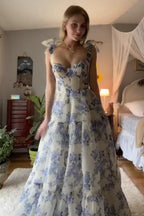 Beautiful Aline Spaghetti Strap Sleeveless Long Prom Formal Dress PSK420