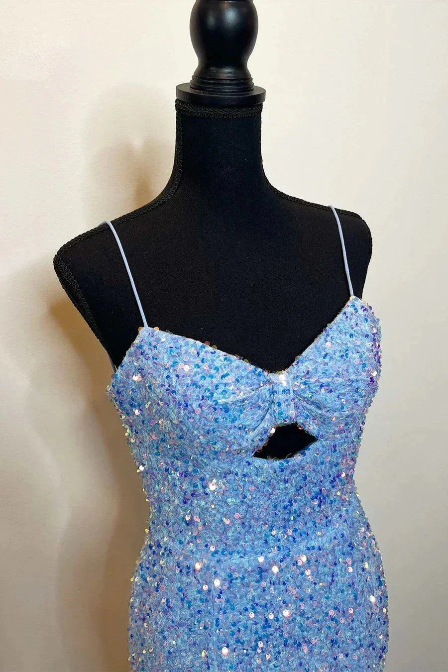 Cut Out Prom Dresses with Slit Spaghetti Strap Prom Dress SYP146