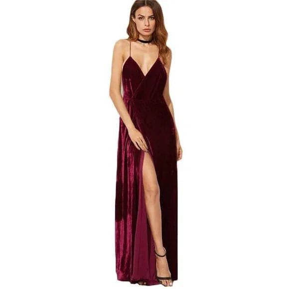 Vestido de fiesta formal de terciopelo SYP9