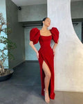 Vestidos largos rojos para fiesta, vestido formal de noche Y4116