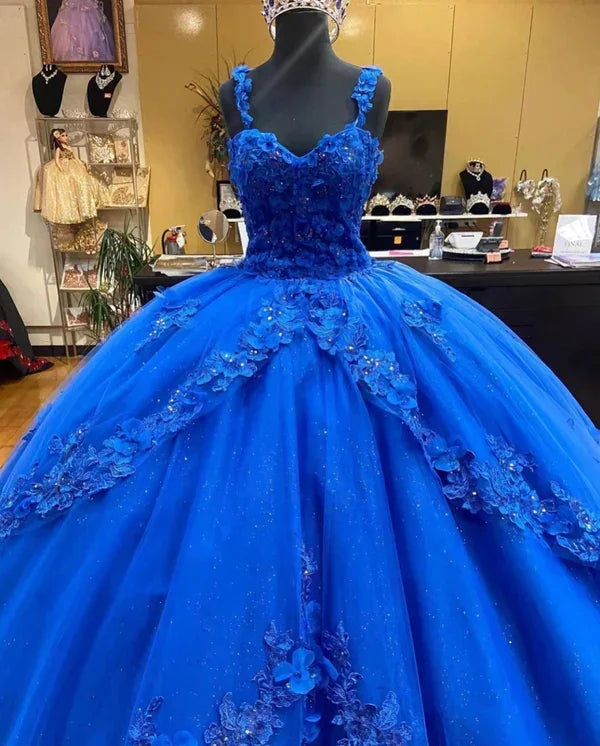 Amazing Royal Blue Princess Dress,Royal Blue Ball Gown Sweet 16 Dress Y825