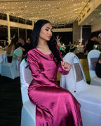 Vestido Comprido Modesto para Convidada de Casamento Vestido de Noite da Moda Y4519