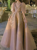 Chic A-line Appliques Evening Dress Reception Dress Y6327