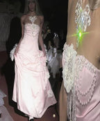 Charming Pink Strapless Long Satin Prom Dresss Formal Evening Dress Ball Gown Y8192