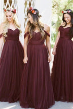 Burgundy Bridesmaid Dresses Long Bridesmaid Dresses BD087