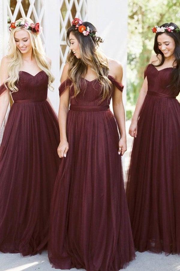 Burgundy Bridesmaid Dresses Long Bridesmaid Dresses BD087