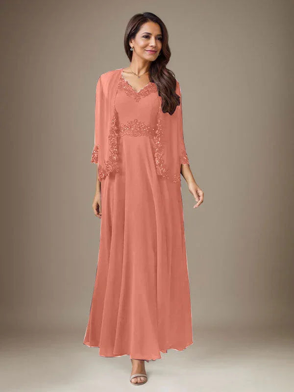 Abito a linea A in chiffon con paillettes color prugna