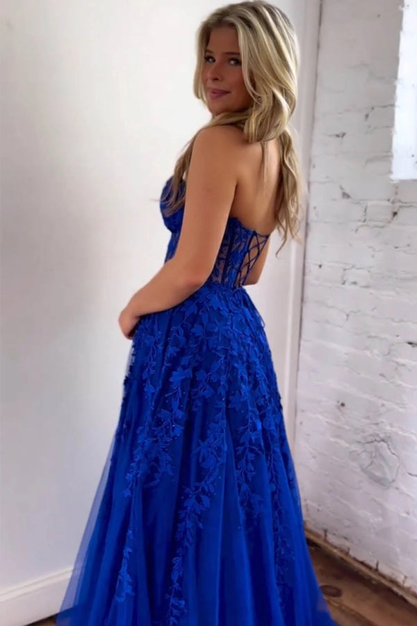 Cute A Line Sweetheart Tulle Prom Dresses Formal Gowns