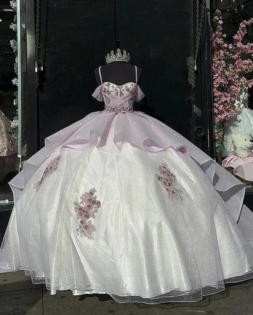 Chic A-line Spaghetti Straps Ball Gown,Sweet 16 Dress Y1918