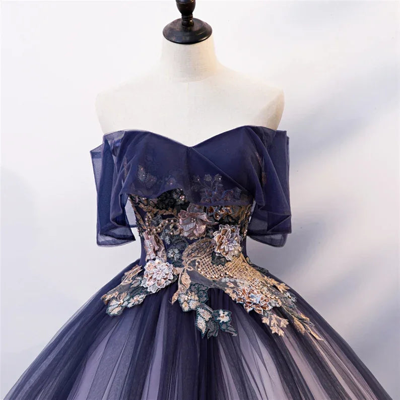 Robe en tulle à dentelle florale avec perles Ombre, robe de quinceañera, robe de bal Y1935