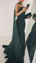Vestido de Festa Formal Preto de Cetim Sem Alças Y8174