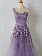 Robe de bal longue en tulle à une épaule Sweet-Heart