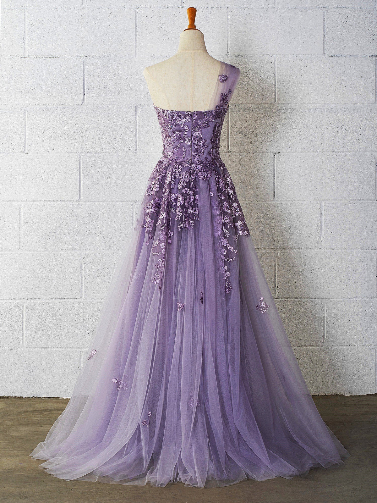 Robe de bal longue en tulle à une épaule Sweet-Heart