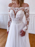 Robe longue de bal en tulle de dentelle blanche, robe de soirée en tulle de dentelle blanche Y251