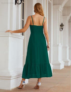 Numbersea Vestido de Dama de Honra em Chiffon com Alças Finas, Comprimento ao Tornozelo, Formal, Corte em A, para Cocktail e Festa de Regresso a Casa para Jovens SEA28028